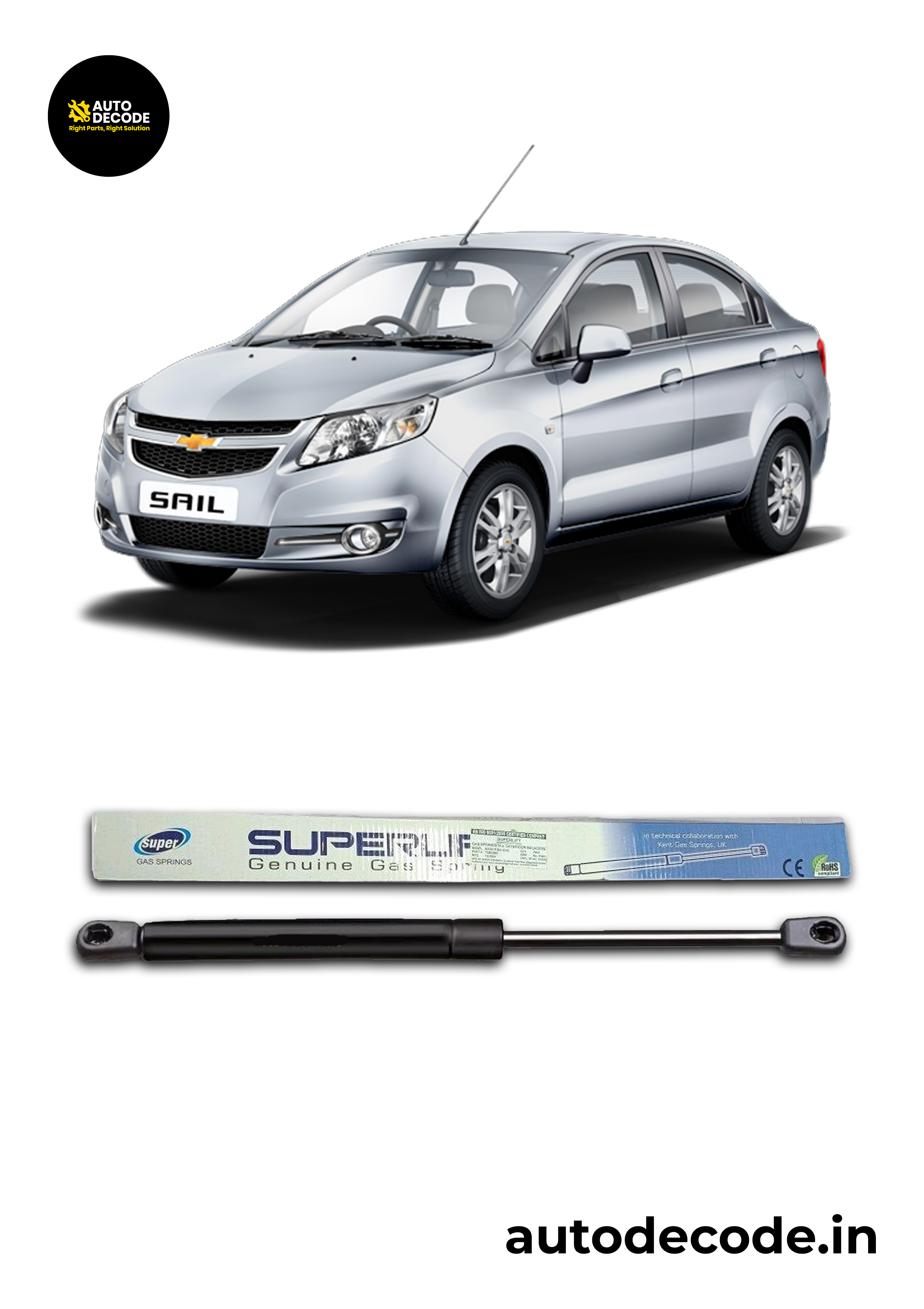 Boot Gas Struts for Chevrolet Sail | Dicky Lift Support | Set of 2