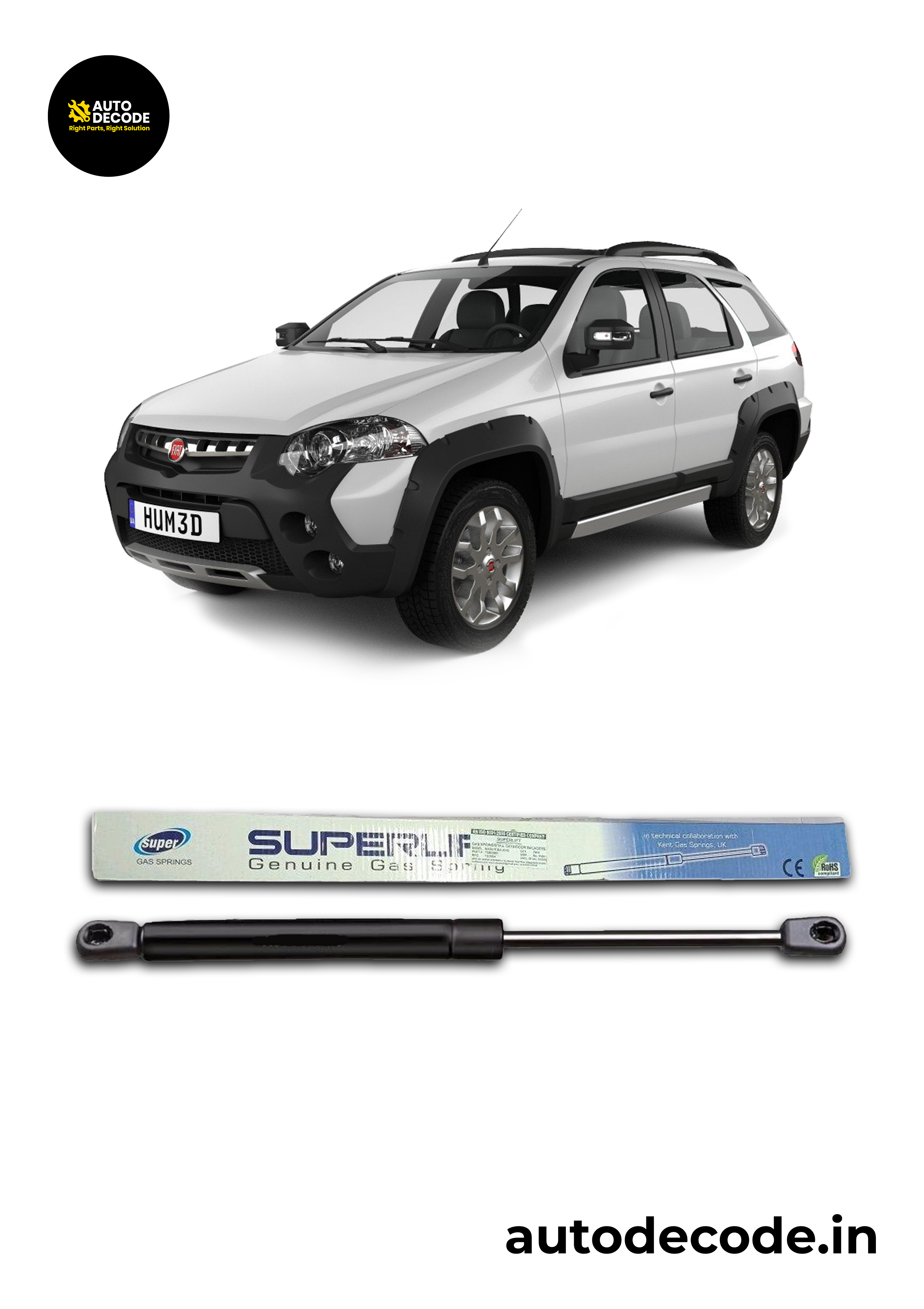 Boot Gas Struts for Fiat Palio Adventure | Dicky Lift Support | Set of 2