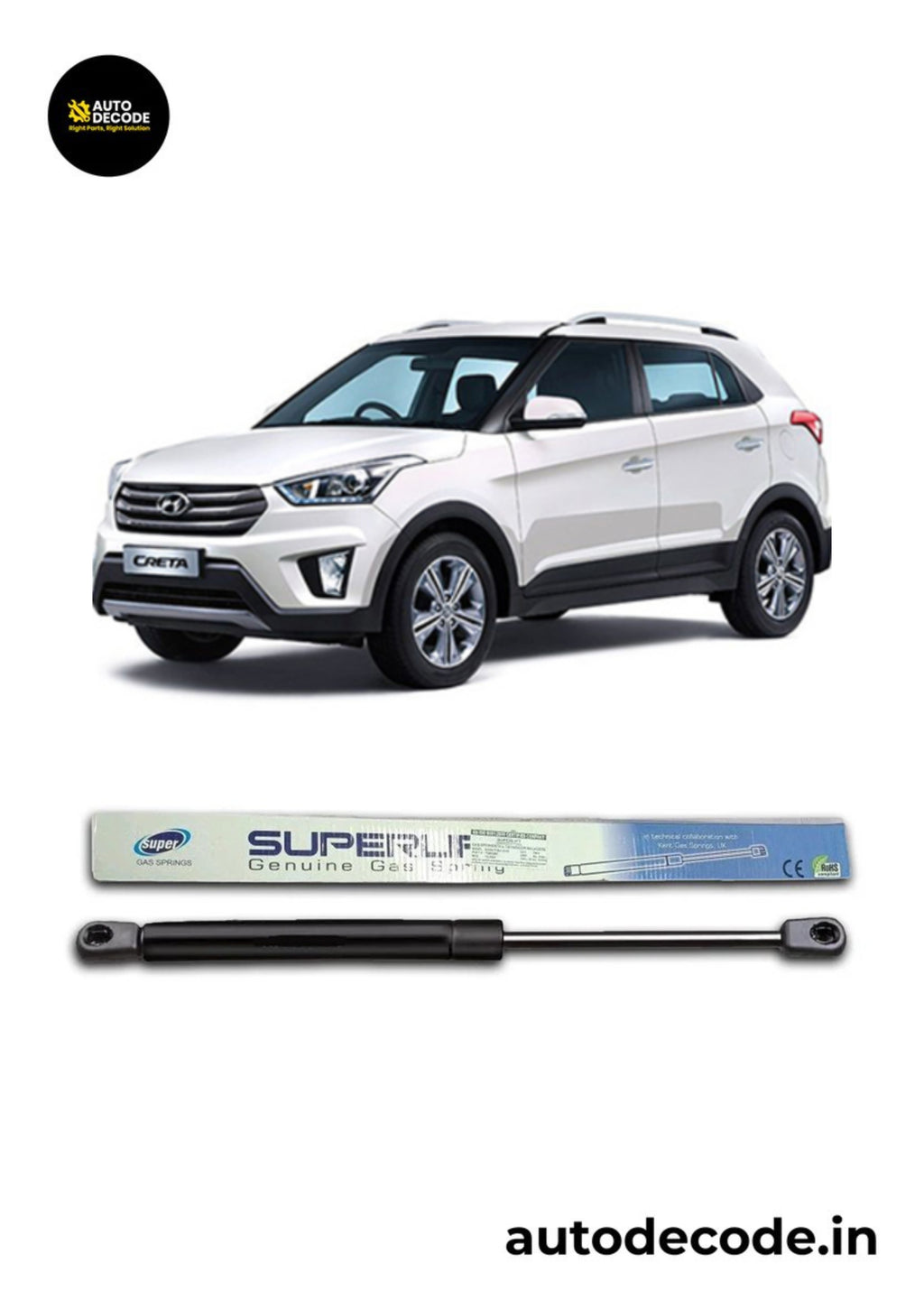 Boot Gas Struts for Hyundai Creta (Till 2020) | Dicky Lift Support | Set of 2