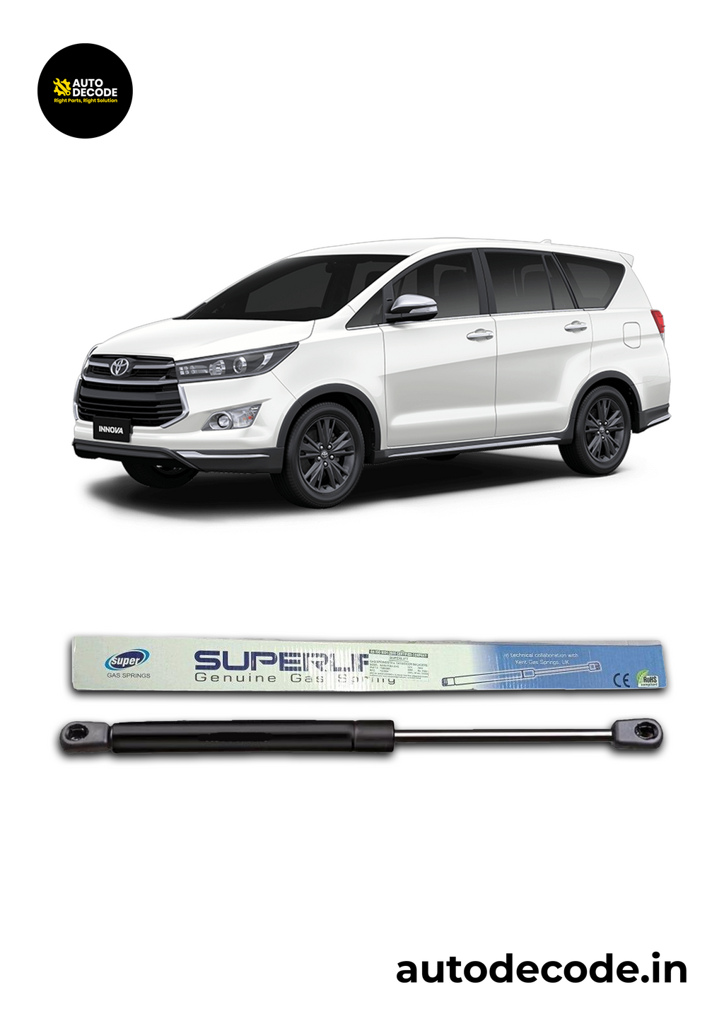 Boot Gas Struts for Toyota Innova Crysta | Dicky Lift Support | Set of 2
