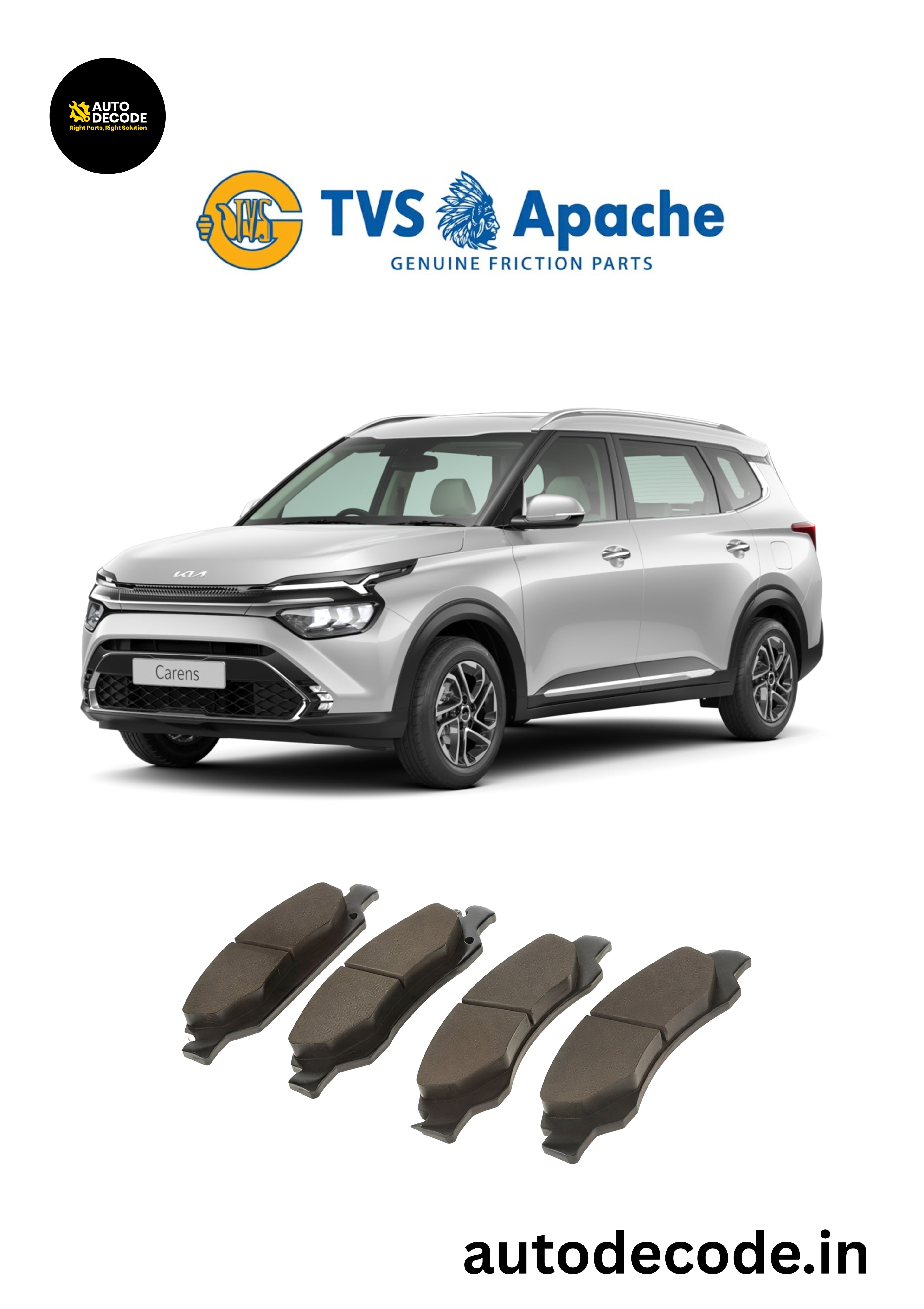 Front Brake Pads For Hyundai Creta / Kia Seltos / Carens – TVS