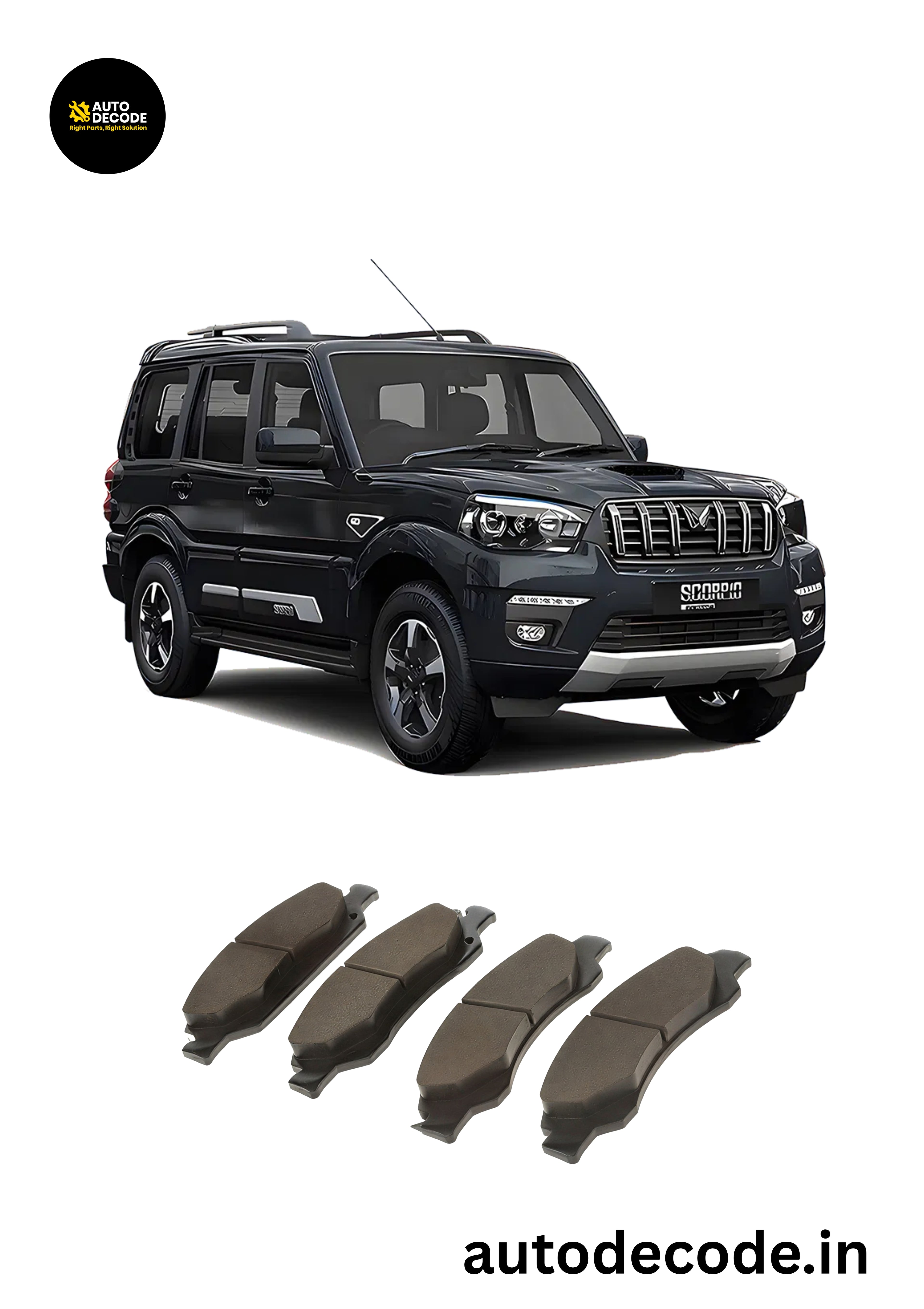 Front Brake Pads For Mahindra Scorpio M-Hawk S6 / S8 / S10 – TVS
