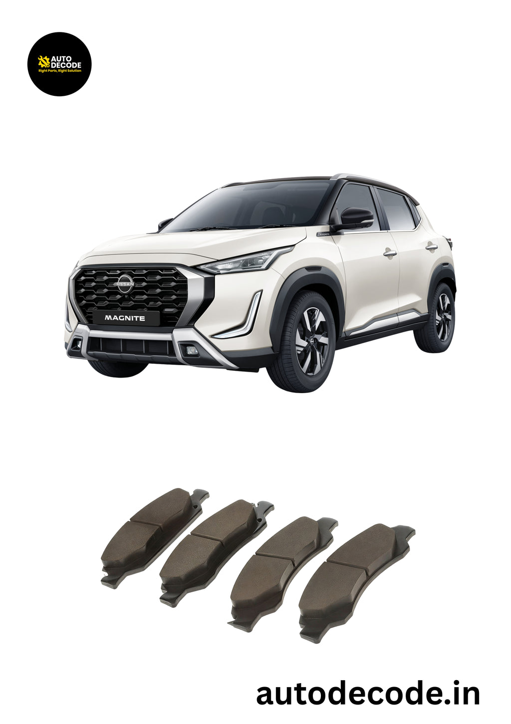 Front Brake Pads For Nissan Magnite / Renault Kiger – TVS |