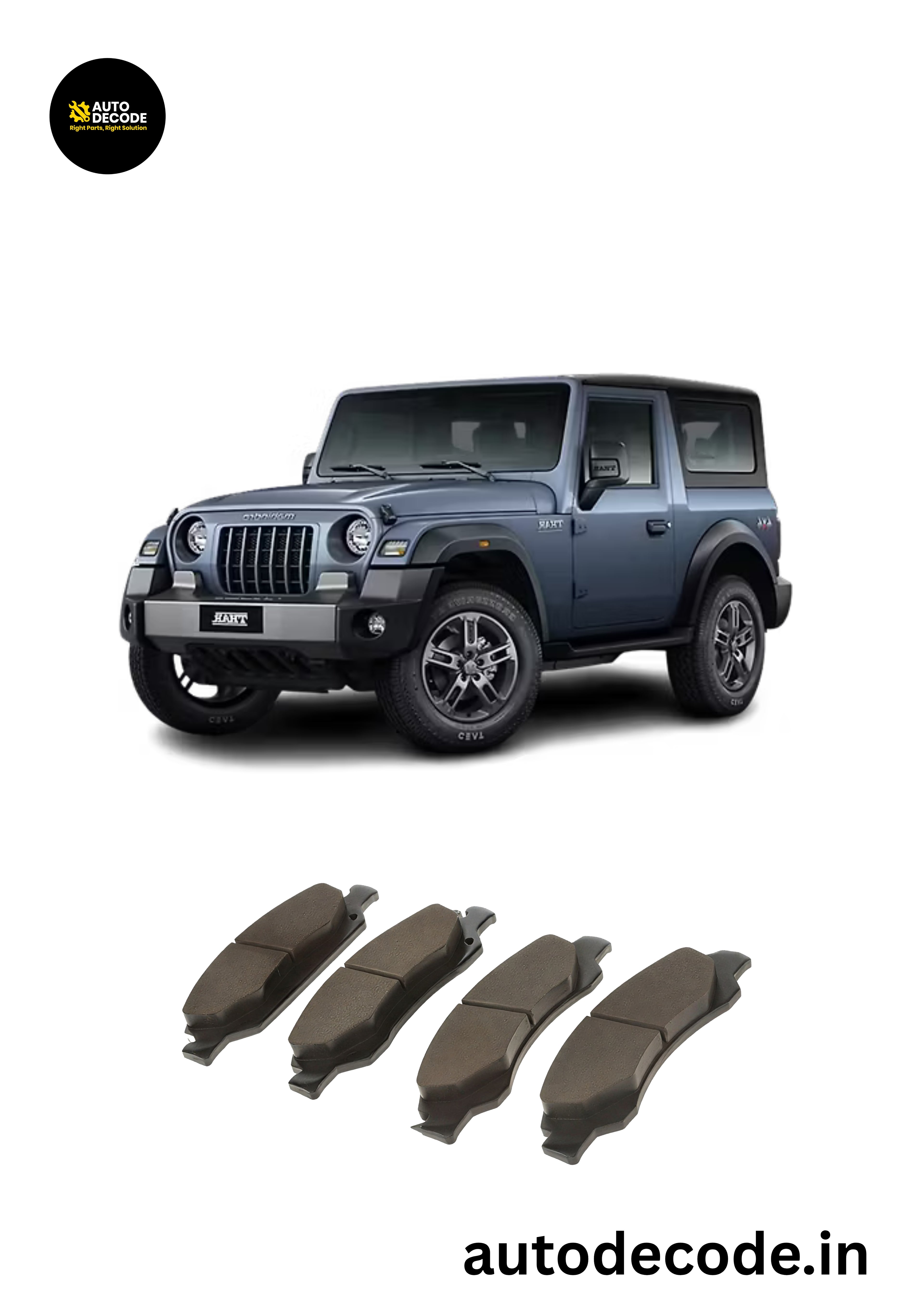 Front Brake Pads For Mahindra Thar (2020 Onwards) – TVS
