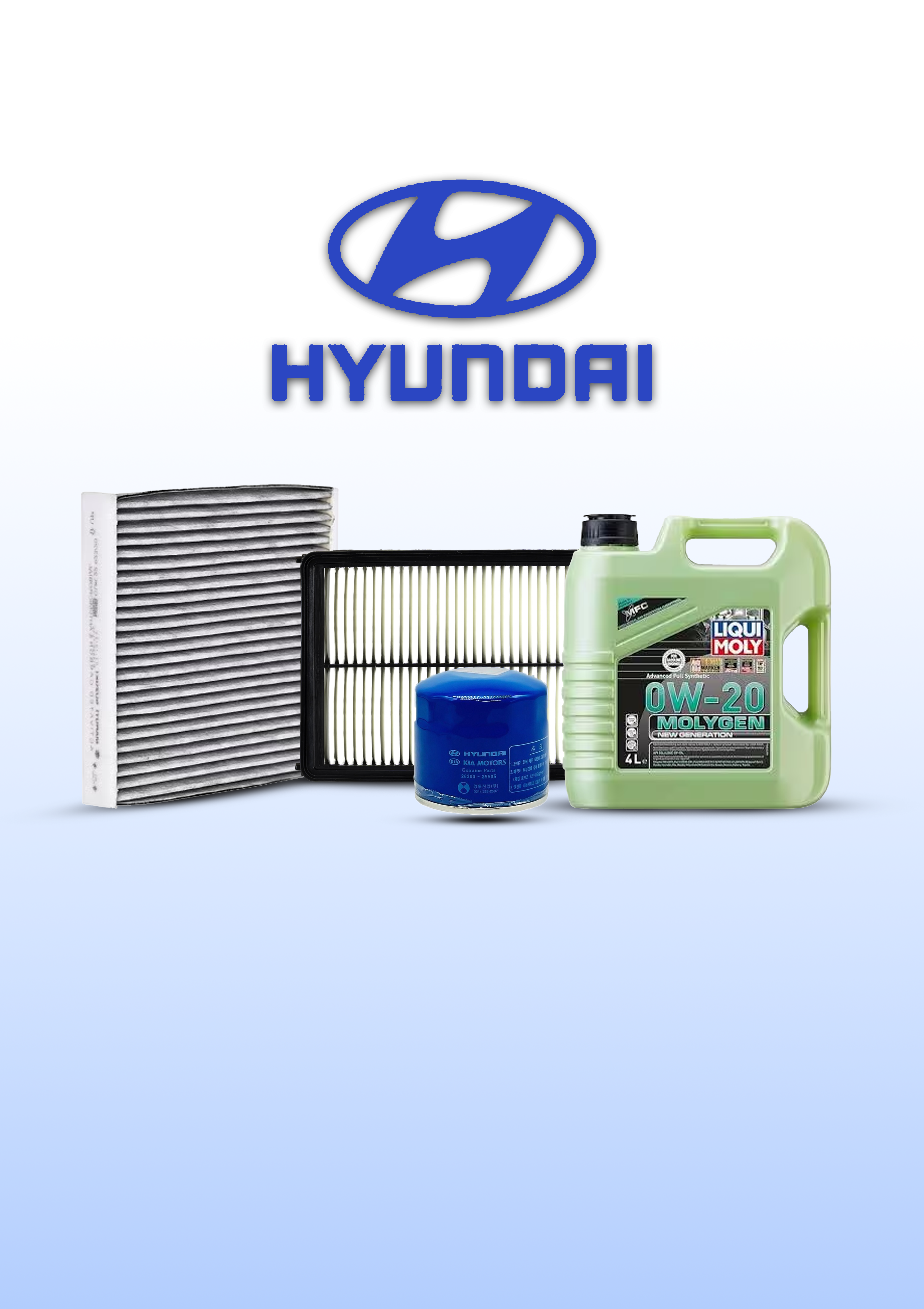 Hyundai Creta Petrol Type 3 / Kia Seltos Petrol Service Kit il 4L + Genuine Filters