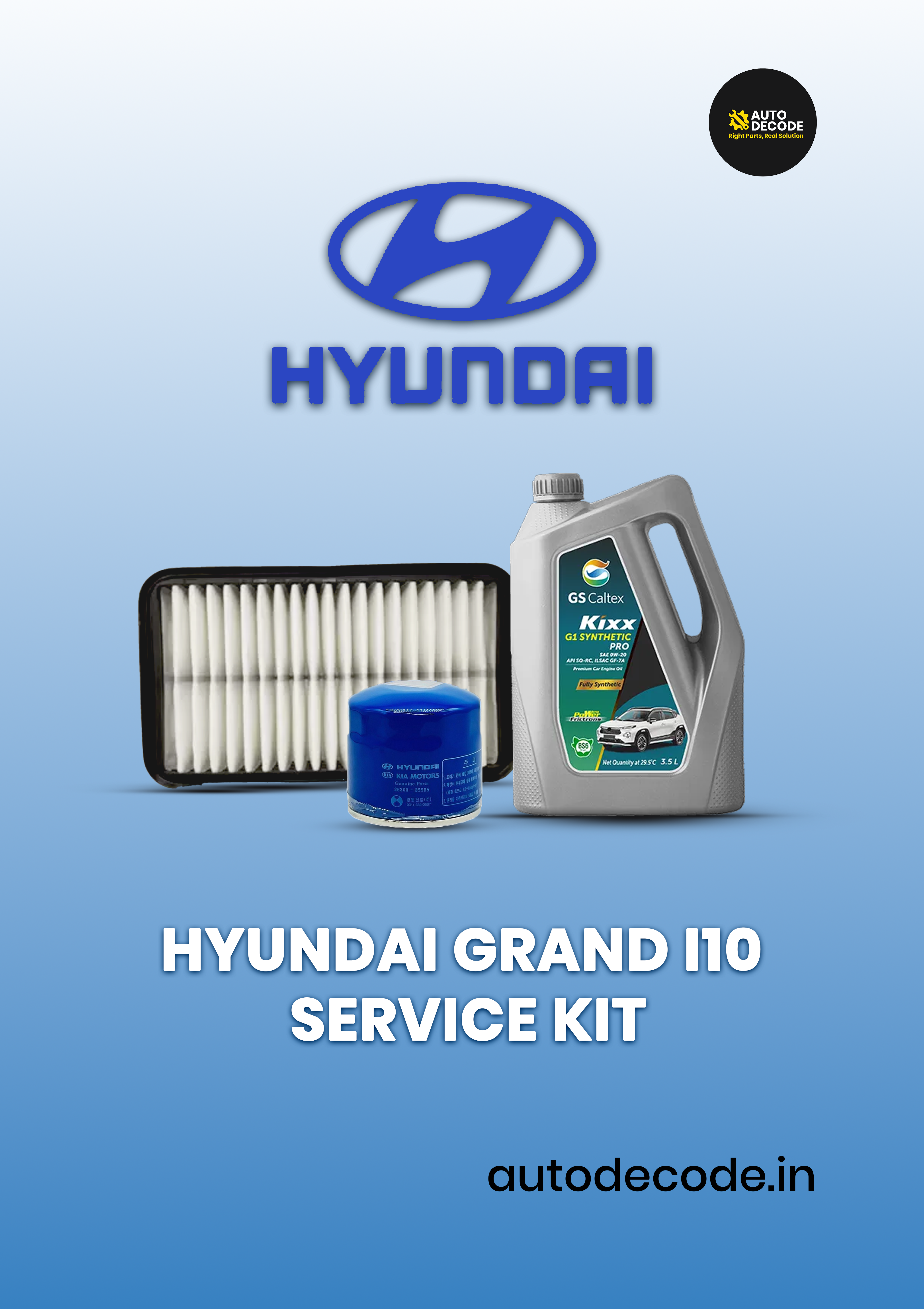 Hyundai Grand i10/Aura/Xcent Petrol Service Kit 5W30 3.5L