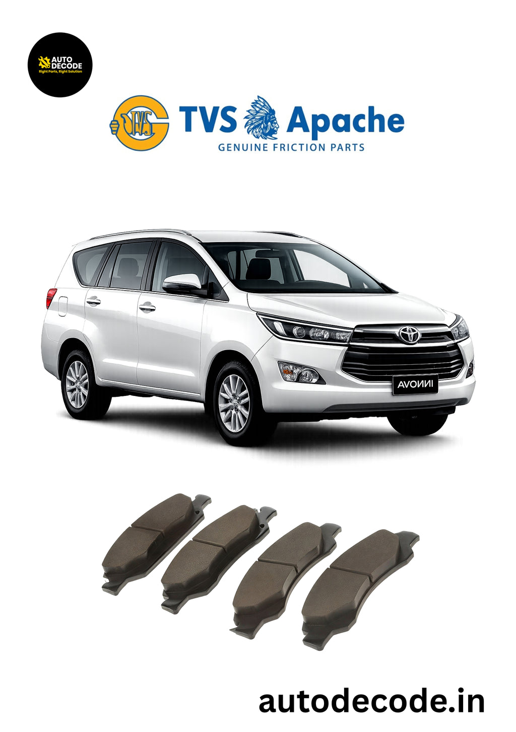 Front Brake Pads For Toyota Innova (CERAMIC) – TVS
