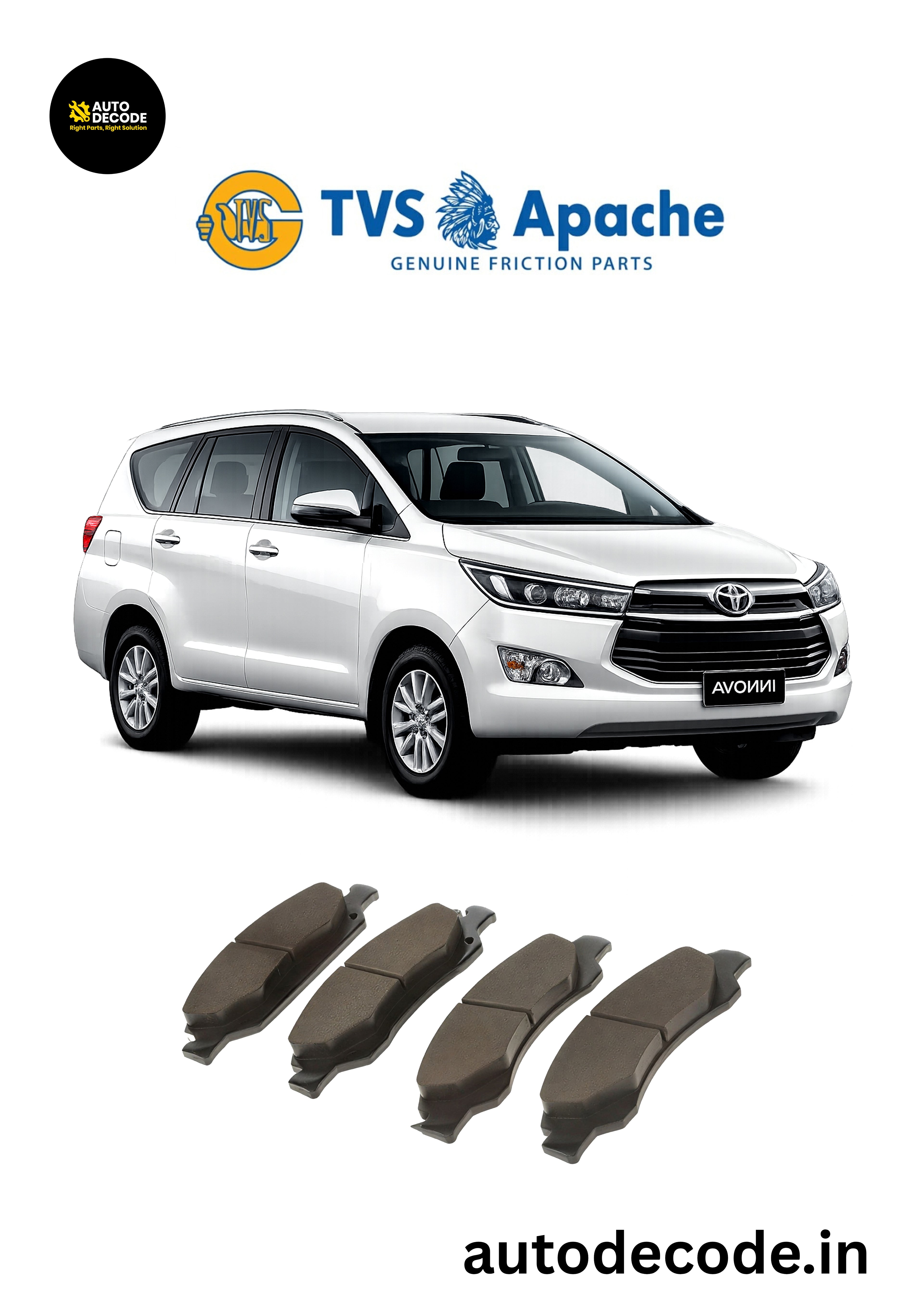 Front Brake Pads For Toyota Innova (CERAMIC) – TVS