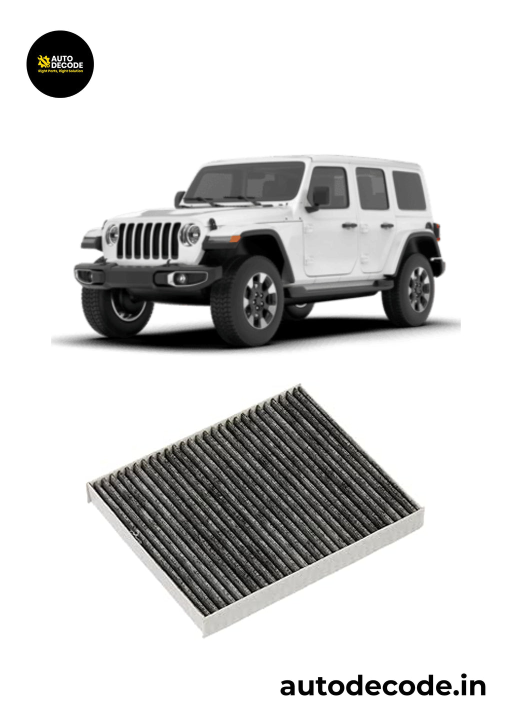 Jeep Wrangler Activated Carbon Cabin AC Filter (Set of 2) | ZIP Filters ZC-6202C