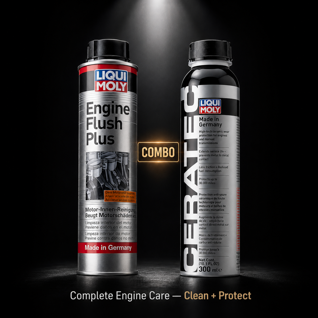 Engine Flush Plus+ Cera Tec - Liqui Moly Engine Care Combo