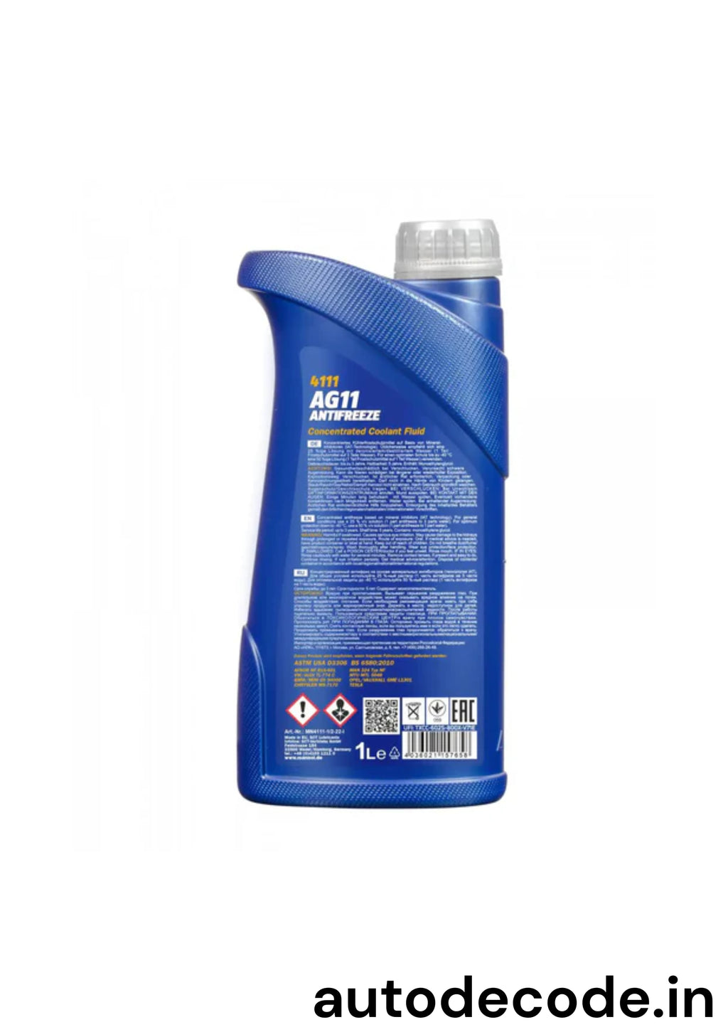 MANNOL 4111 Antifreeze AG11 Longterm Concentrated Coolant – 1 Litre