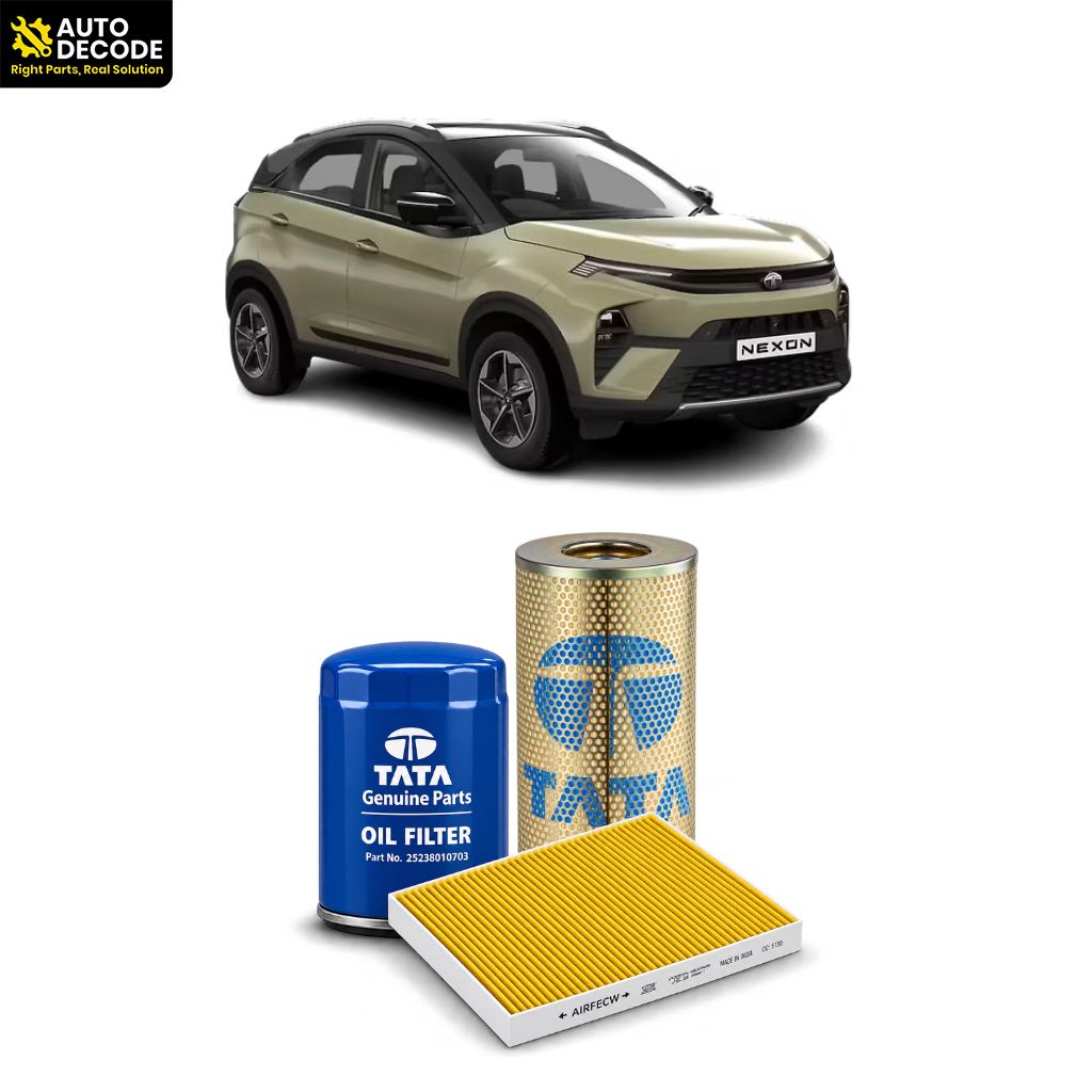 Tata Nexon & CURVV Petrol Oil, Air & Carbon Cabin Filter Kit | Tata Genuine & Zip Filters