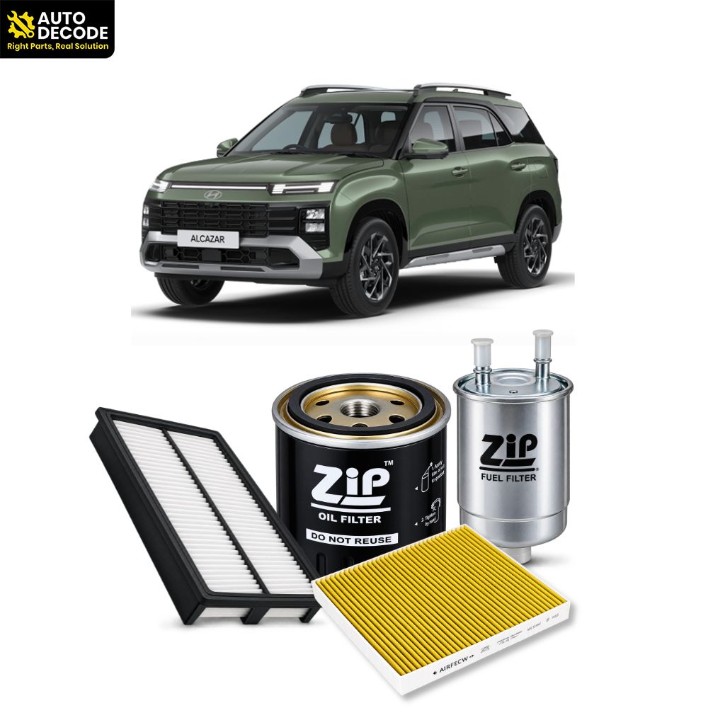 Creta, Seltos, Alcazar & Carens Diesel Oil, Fuel, Air & Carbon Cabin Filter Kit | Zip Filters