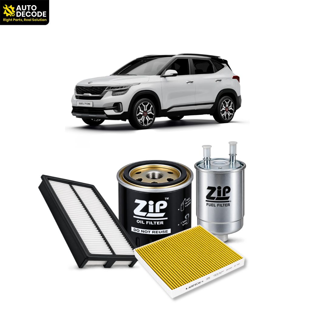 Creta, Seltos, Alcazar & Carens Diesel Oil, Fuel, Air & Carbon Cabin Filter Kit | Zip Filters