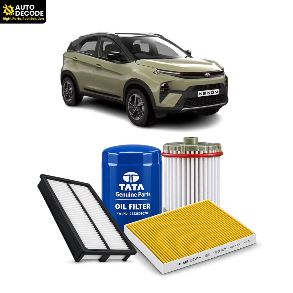 TATA Nexon & CURVV Diesel Oil, Fuel, Air & Carbon Cabin Filter Kit | Tata Genuine,TVS & Zip Filters