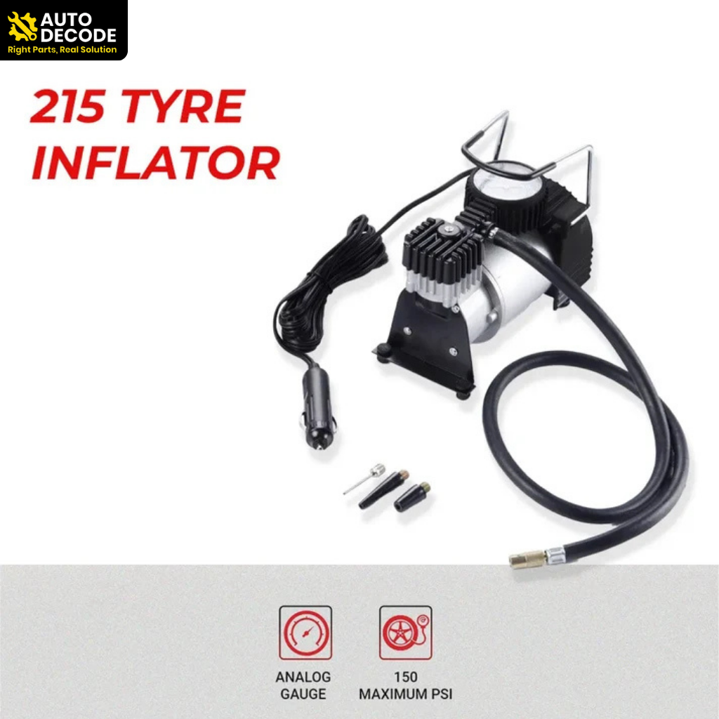 RD 215 Tyre Inflator | Heavy Duty Metallic Car Air Compressor 150 PSI