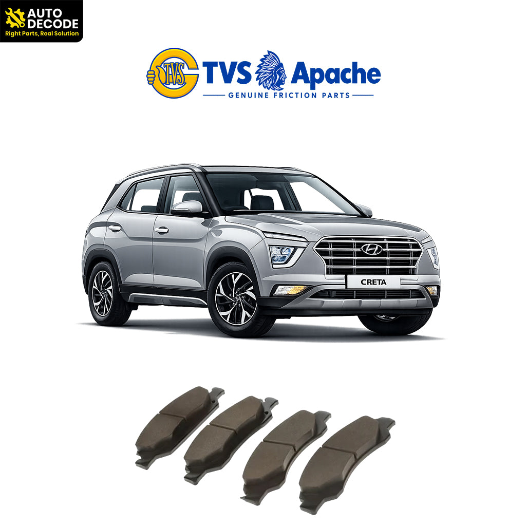 Rear Brake Pads For Hyundai Creta / Alcazar / Kia Seltos / Carens Set of 4 | TVS