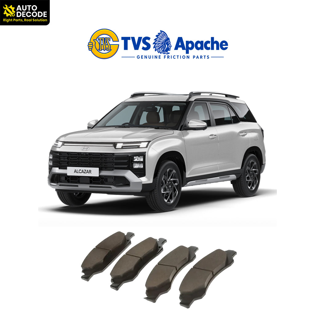 Rear Brake Pads For Hyundai Creta / Alcazar / Kia Seltos / Carens Set of 4 | TVS