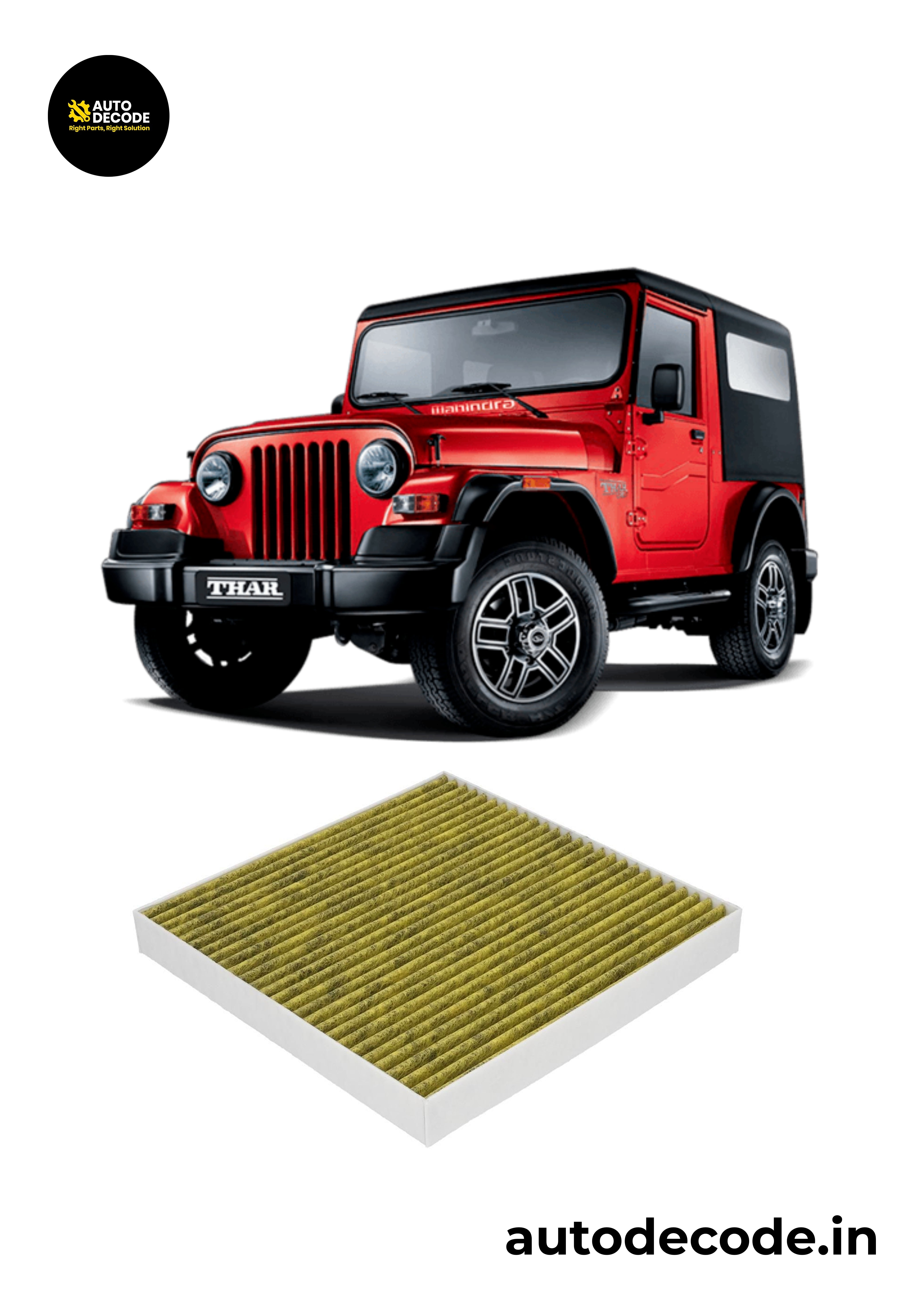 Scorpio N & Thar CRDi Activated Carbon Cabin Filter