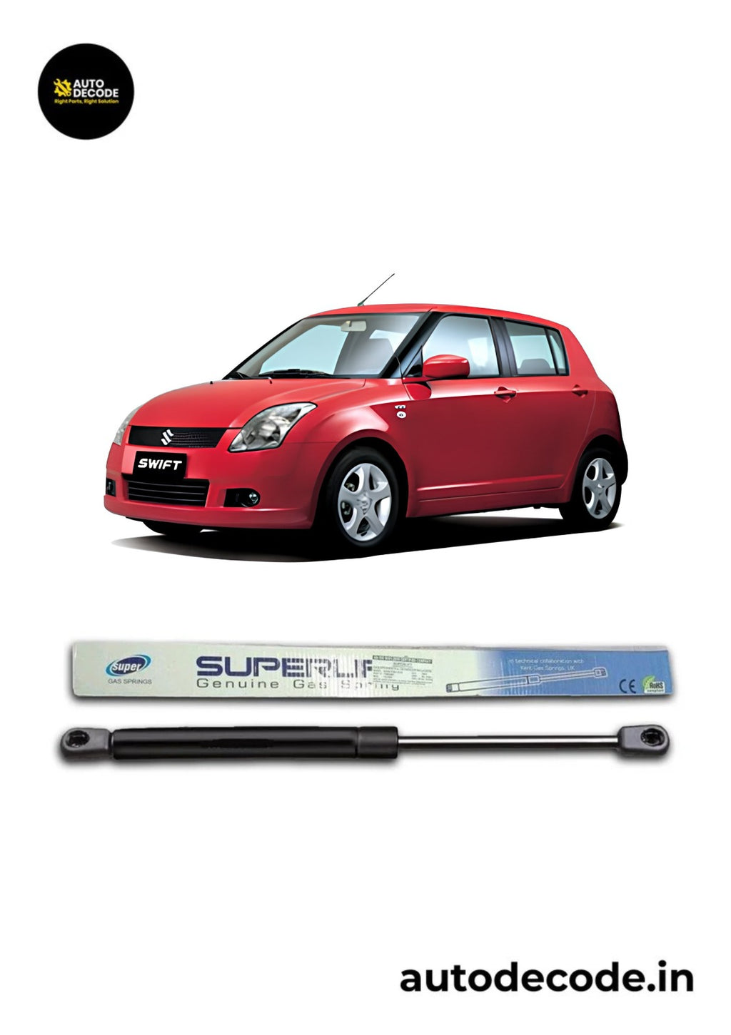 Boot Gas Struts for Maruti Suzuki Swift | Dicky Lift Support | Set of 2