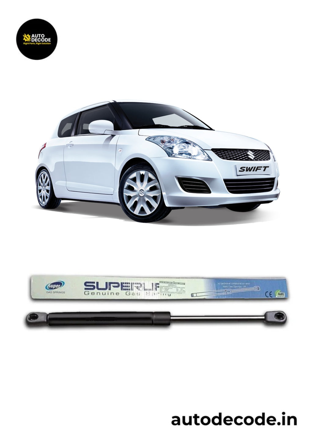 Boot Gas Struts for Maruti Suzuki Swift K-Series | Dicky Lift Support | Set of 2