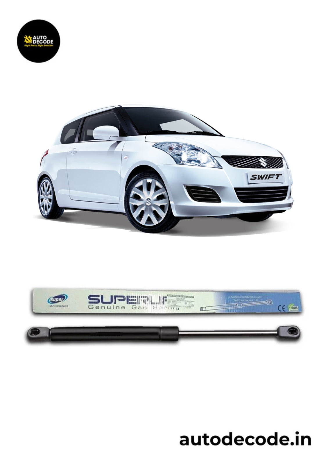 Boot Gas Struts for Maruti Suzuki Swift K-Series | Dicky Lift Support | Set of 2