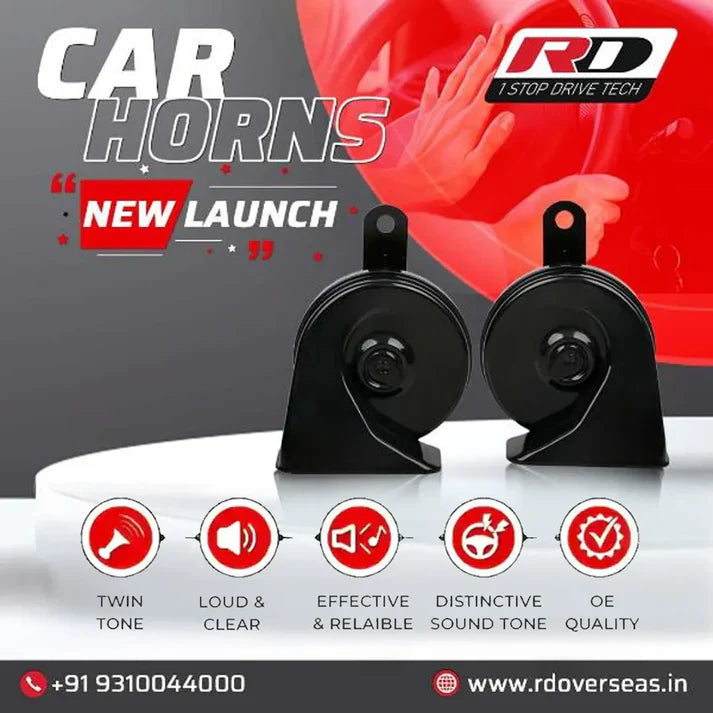 RD Car Horns RD CH01 | Twin Tone 12V Car Horn Pair