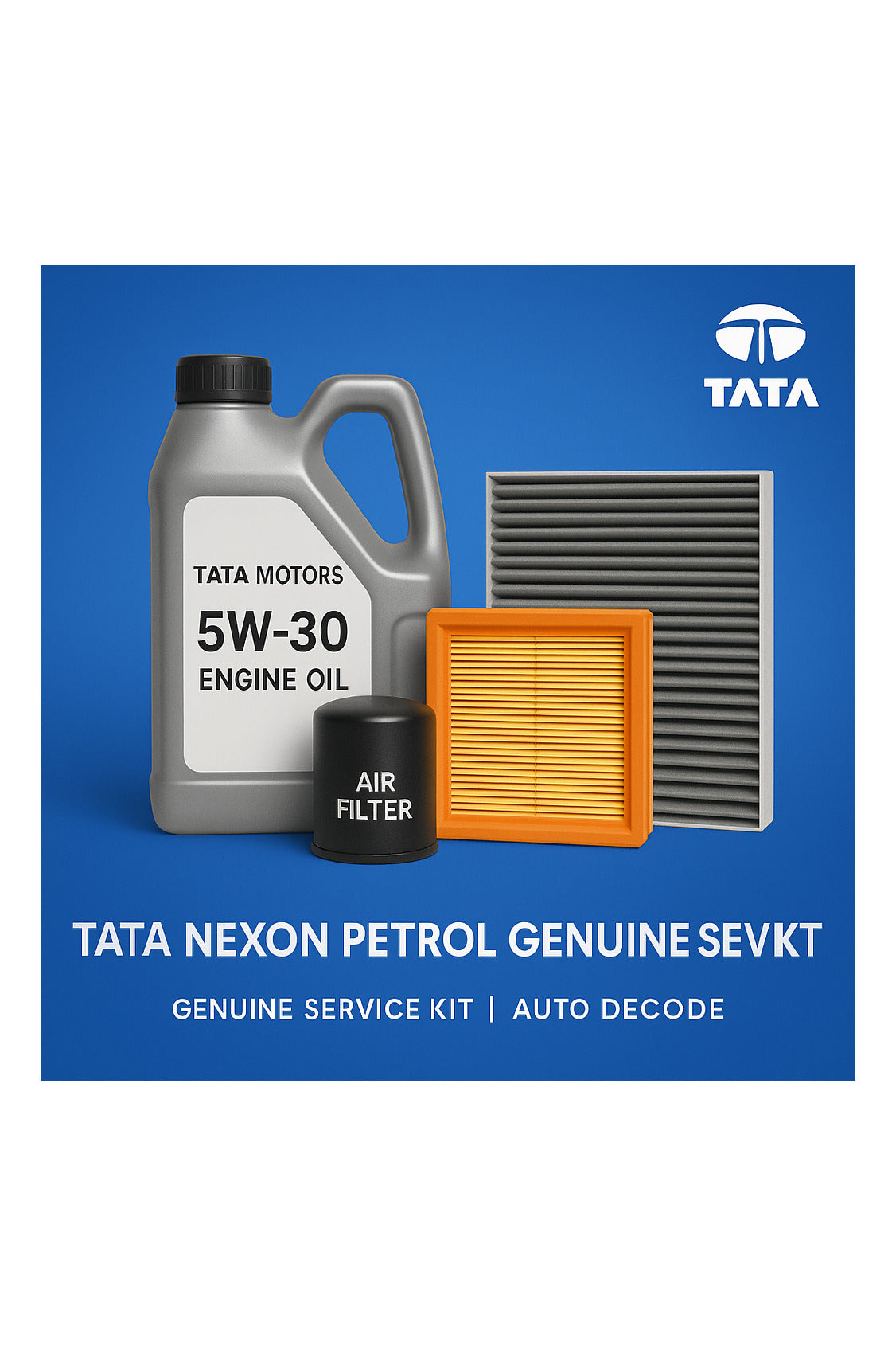 Tata Nexon Petrol Genuine Service Kit | Best 5W30 Engine Oil, Oil Filter, Air Filter & Cabin Filter | 100% Tata Genuine Parts